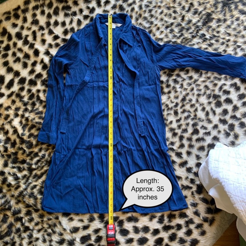 MAX STUDIO. Long Sleeve Neck Tie Pleated Dress! - Picture 4 of 7